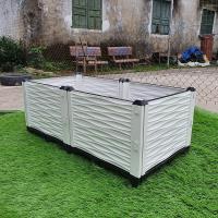 Chậu ghép trồng rau 100x50x39 màu trắng đế đen bền chắc