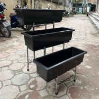 Kệ inox  bậc thang 3 tầng trồng rau ban công sử dụng cho chậu 67x24cm