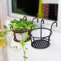 Giỏ sắt tròn đường kính 22cm treo chậu hoa rẻ đẹp, màu đen hoặc trắng
