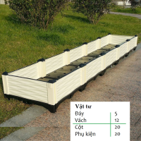 Chậu ghép trồng rau kích thước 250x50x23 màu trắng đẹp chắc chắn