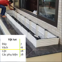 Chậu ghép trồng rau 350x50x23 GT711 màu trắng dài 3.5m