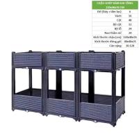 Chậu lắp ghép 2 tầng kích thước 120x40x76cm màu ghi xám tinh tế