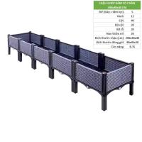 Chậu lắp ghép thông minh kích thước 200x40x40cm có chân, màu ghi xám