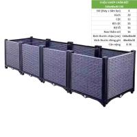 Chậu lắp ghép chân bệt GX412 kích thước 160x40x40cm màu ghi xám