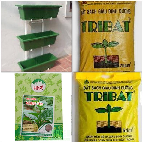 Tặng đất Tribat khi mua kệ trồng rau 3 tầng - Ảnh 1