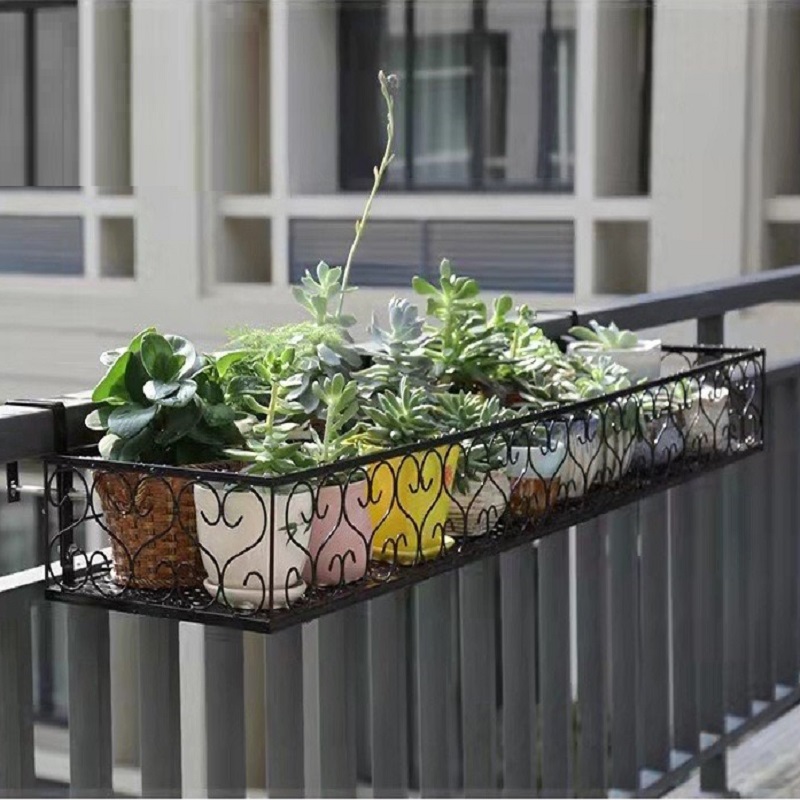 Giỏ đựng chậu hoa ban công kích thước 60x20 mẫu mã đẹp, sơn tĩnh điện - Ảnh 1