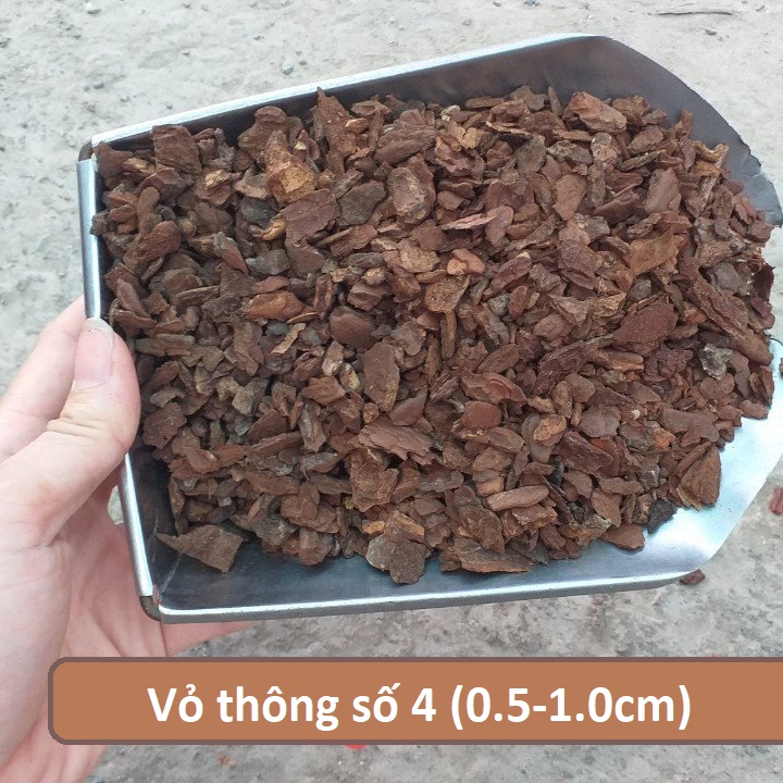 Nguyên bao 60 lít Vỏ thông số 4 trồng lan giả hạc, Trầm, size 0.5-1 cm - Ảnh 1