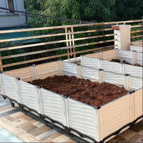 Chậu ghép trồng rau 200x100x39cm xếp 2 tầng rất đẹp