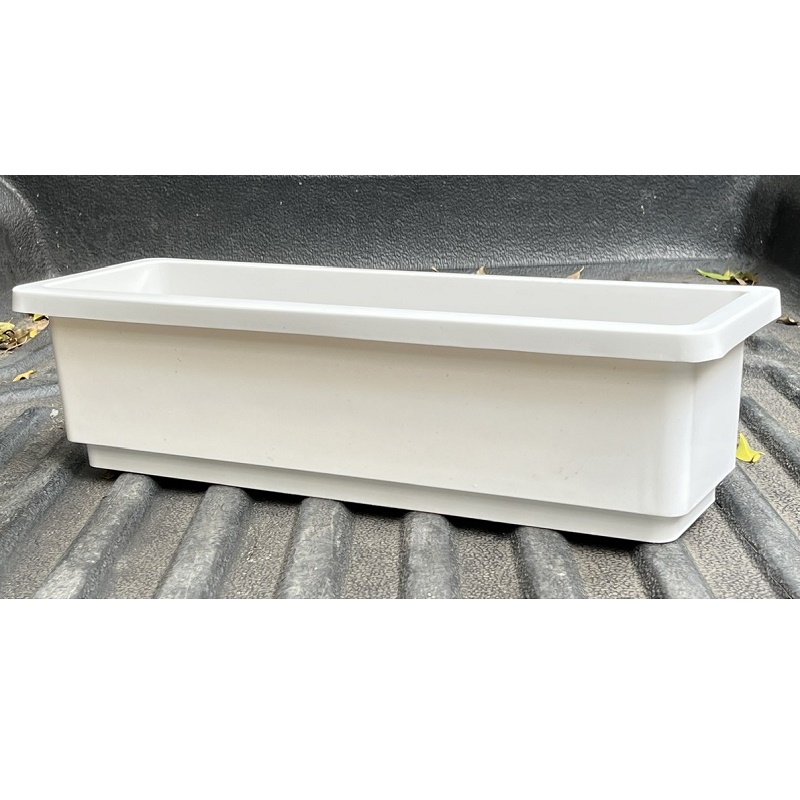 Chậu trồng cây, trồng hoa ban công dài 60x20x16cm màu trắng