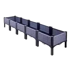 Chậu lắp ghép thông minh kích thước 200x40x40cm có chân, màu ghi xám