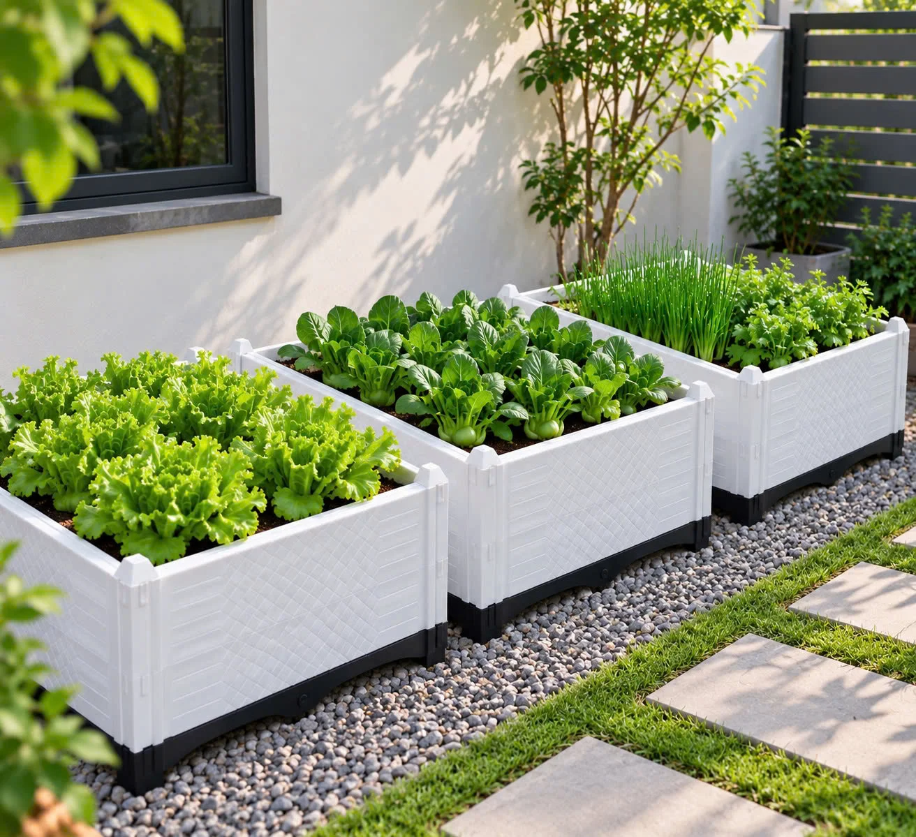 Chậu nhựa lắp ghép HDPE-50x50x23