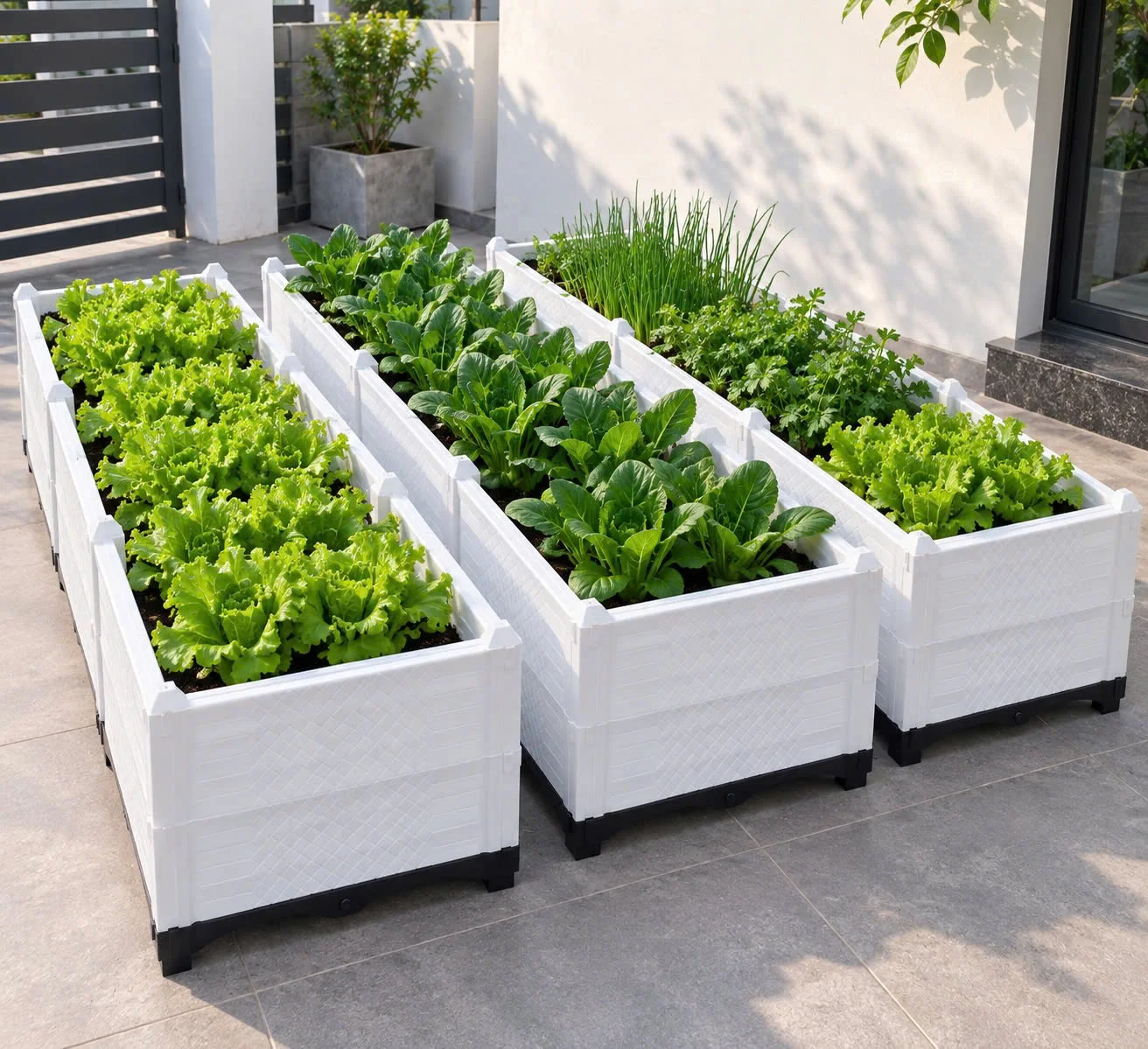 Chậu nhựa lắp ghép HDPE cao cấp, hiện đại