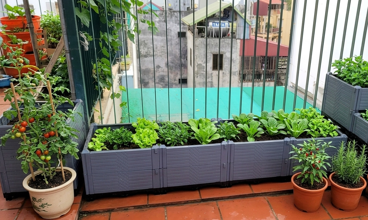 Chậu trồng rau lắp ghép thông minh - HDPE
